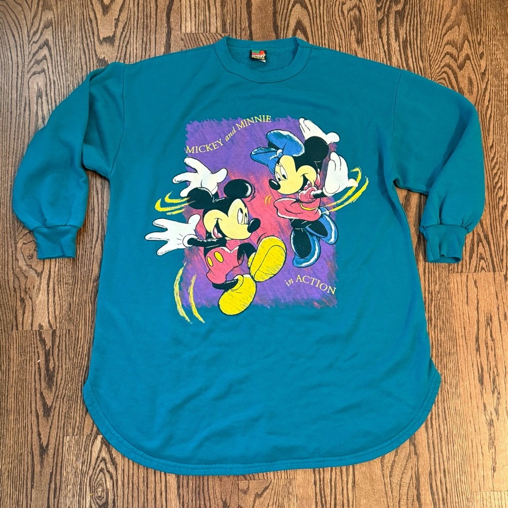 Disney Teal Mickey and Minnie Sweatshirt